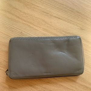 Allsaints leather large wallet gray 100% cow leather